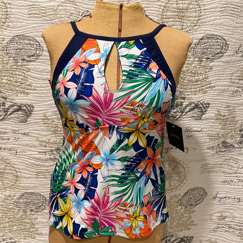 Ellen Tracy Tankini Floral Print 2 piece